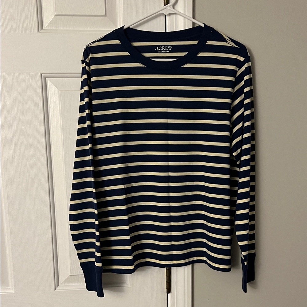 J.Crew Women’s Pima Cotton Striped T-Shirt (Size L)